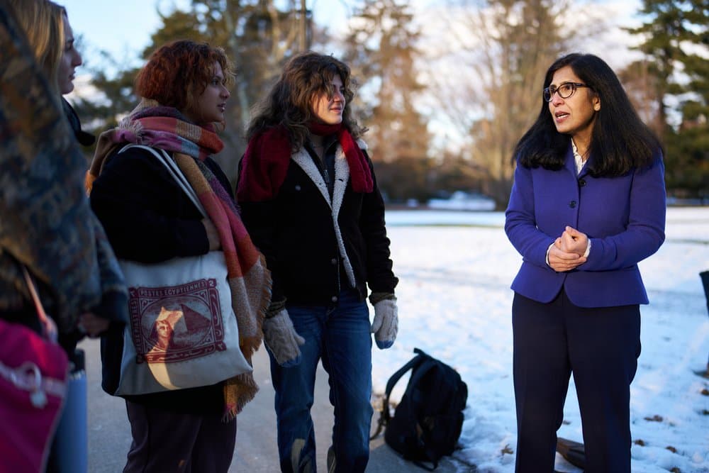 Lisa Kaul — speaking with community members